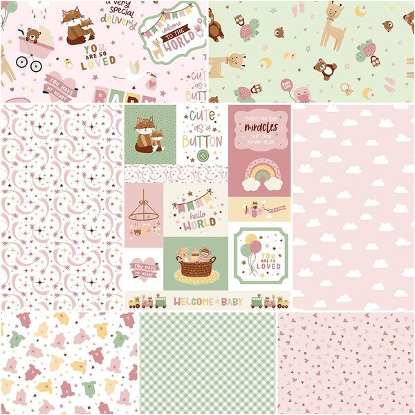 Baby Girl 1Yard Bundle Pink Riley Blake Designs